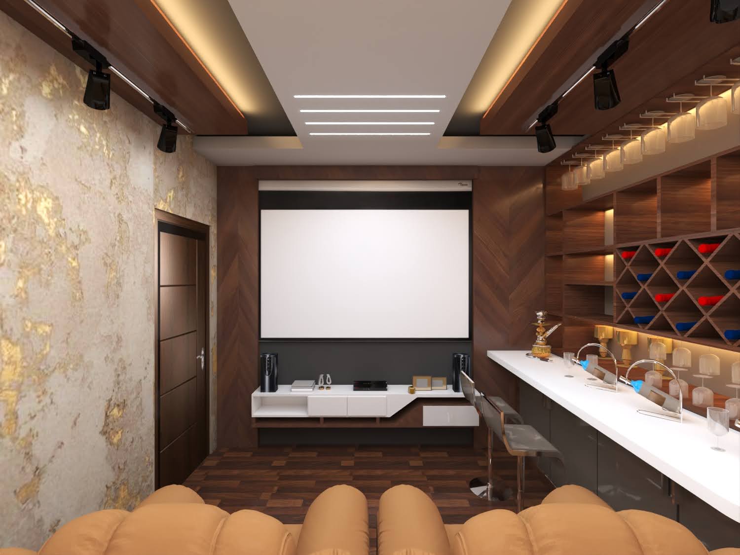 Home Theater & Bar Counter