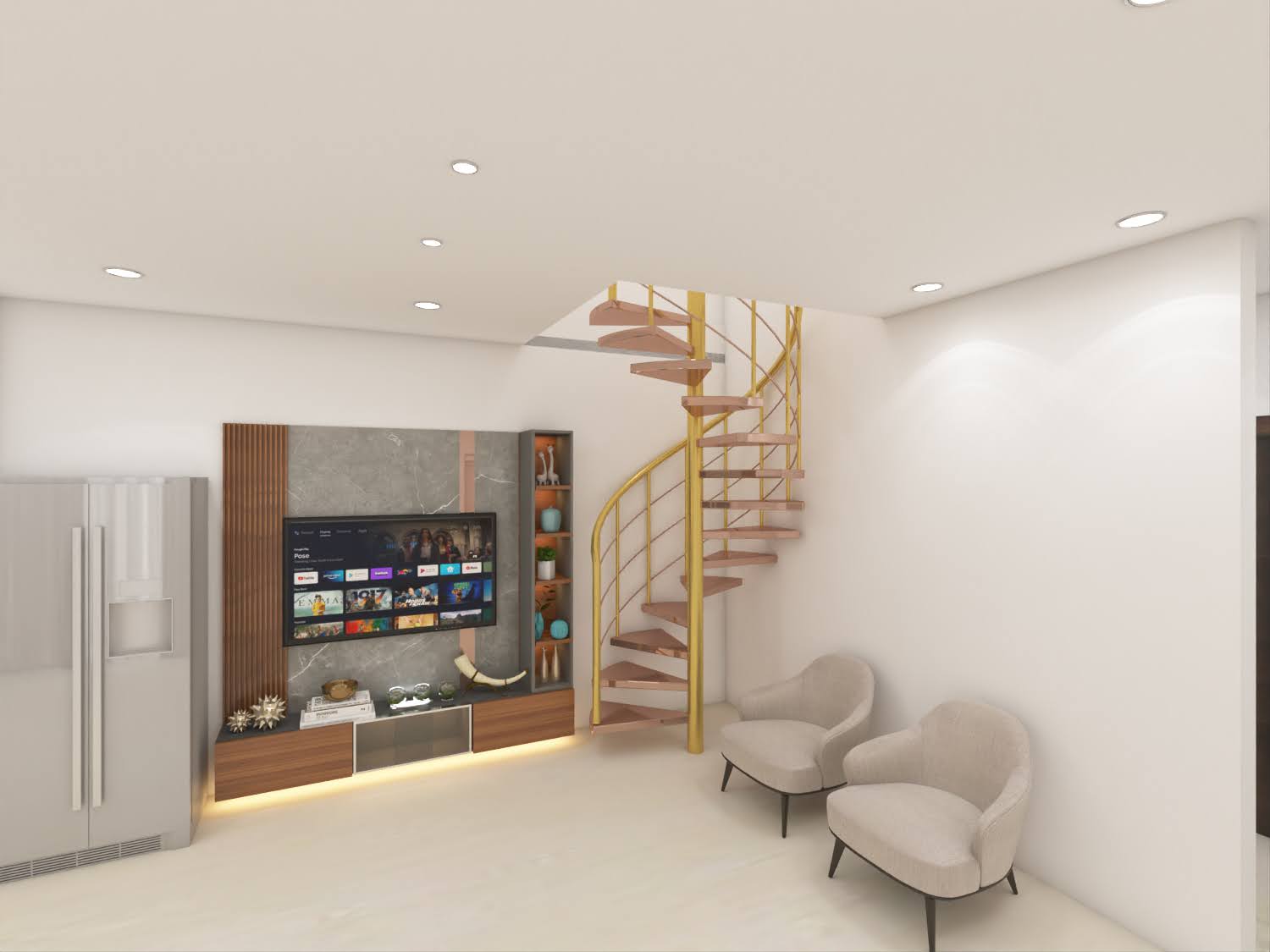 Duplex Floating Staircase & Swing Lounge